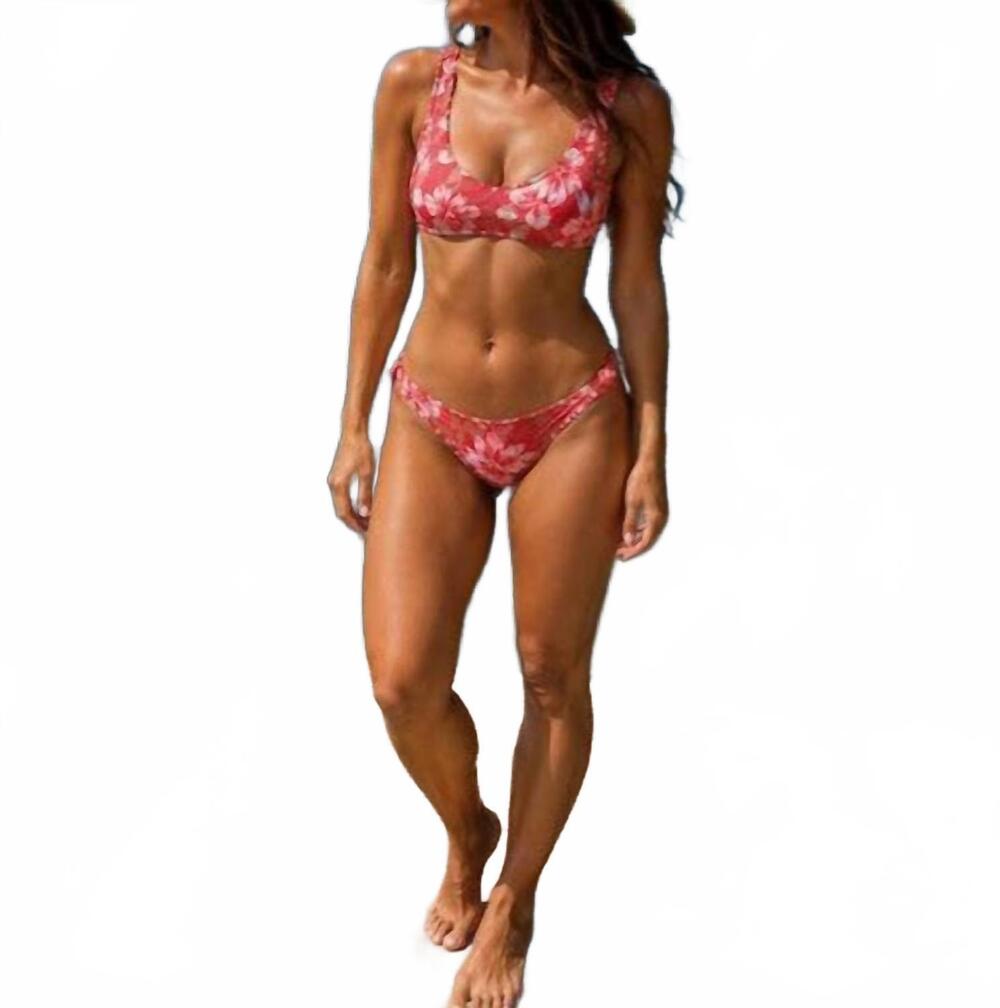 NEW ROXY seaside tropics bralette in coral red
